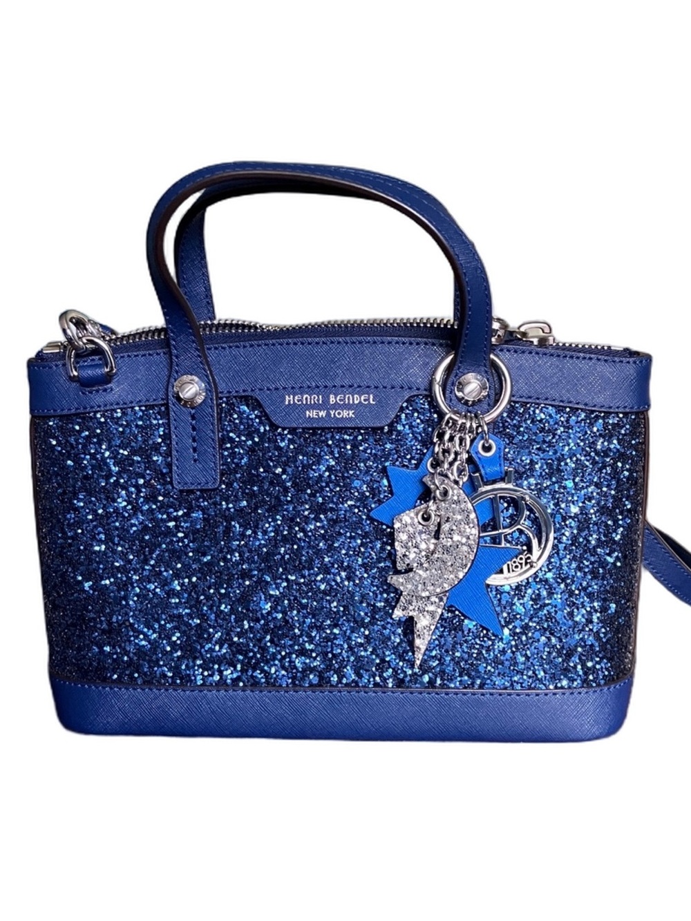 Henri Bendel Blue Glitter Bag NWOT